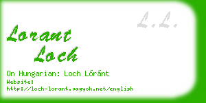 lorant loch business card