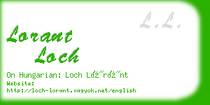 lorant loch business card